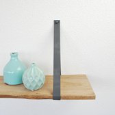 Leren plankdragers grijs – 3 cm breed – Echt leer –  Set van 2 stuks - Handmade in Holland