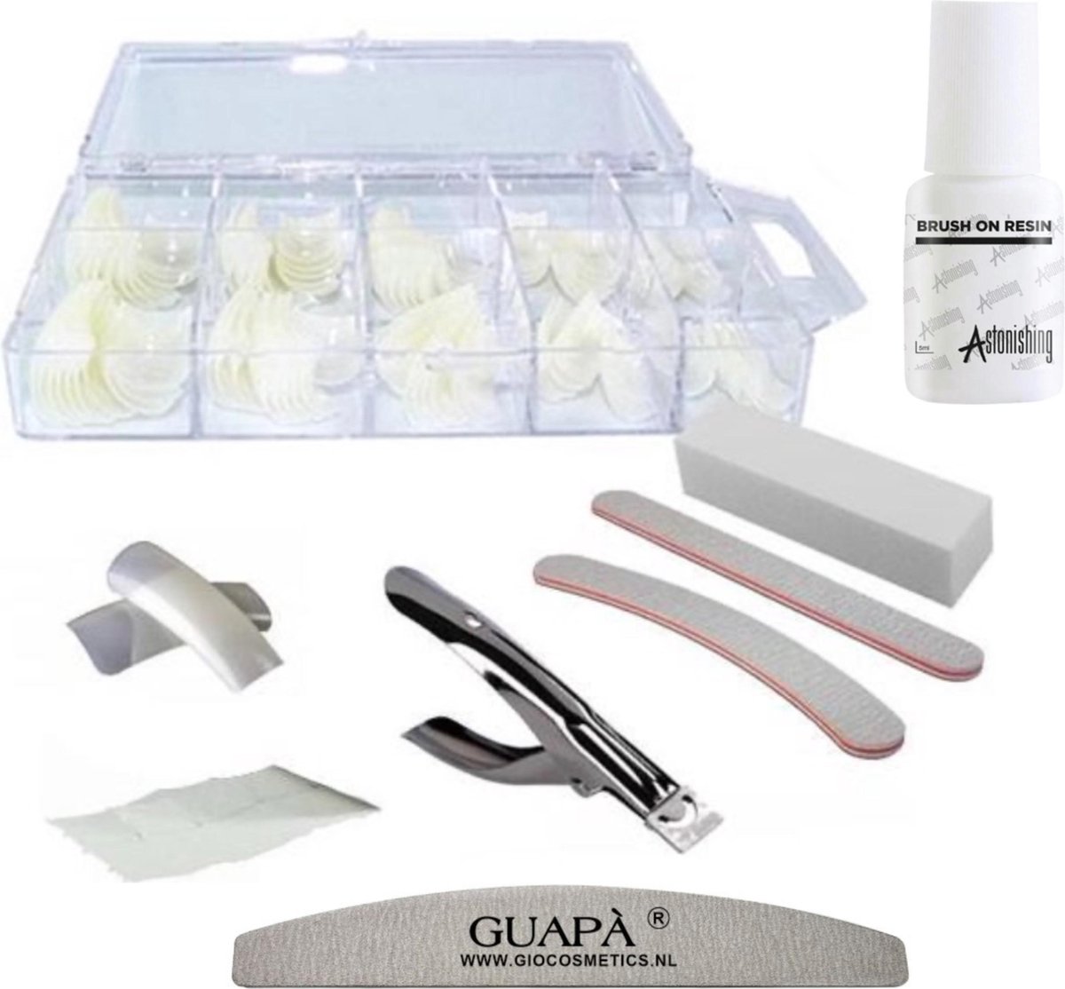 Goedkoopste GUAPÀ - Uitgebreide nagelverlenging set voor Acryl en Gel Nagels - Compleet Naturel Nepnagels Pakket