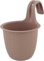 Balkonbak gewoven motief EDEN - Oud Roze - Kunststof - 18 cm