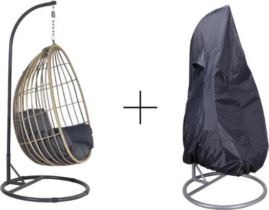 Garden Impressions Panama swing chair egg + Coverit Swing egg hoes | bol.com