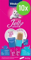 10 x Vitakraft kattensnack Jelly Lovers zalm en schol 15 gram x 6 stuks