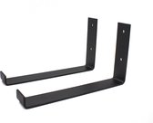 Marcellis - Industriële plankdrager - Voor plank 25cm - mat zwart - staal - incl. bevestigingsmateriaal + schroefbit - type 4