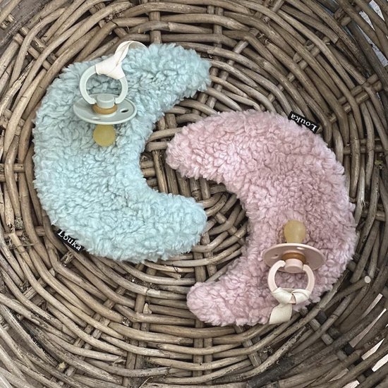 Louka speendoekje maan oud roze - meisje - jongen - teddy - speenknuffel - excl. Speen — afbeelding 2