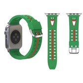 Voor Apple Watch Series 3 & 2 & 1 38 mm Fashion lachend gezicht patroon siliconen horlogebandje (groen)