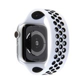 Elastische siliconen horlogeband voor Apple Watch Series 6 & SE & 5 & 4 40 mm / 3 & 2 & 1 38 mm, lengte: 160 mm (wit zwart)