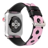 Fashion Dot Series horlogeband voor Apple Watch Series 6 & SE & 5 & 4 40 mm / 3 & 2 & 1 38 mm (roze zwart)