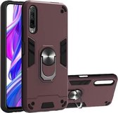 Voor Huawei Y9s / Honor 9X 2 in 1 Armor Series PC + TPU beschermhoes met ringhouder (wijnrood)