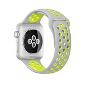 Voor Apple Watch Series 6 & SE & 5 & 4 40 mm / 3 & 2 & 1 38 mm modieuze klassieke siliconen sport horlogeband (grijs geel)