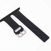 Siliconen vervangende horlogeband voor Apple Watch Series 6 & SE & 5 & 4 44 mm / 3 & 2 & 1 42 mm (zwart)
