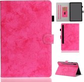 Voor Samsung Galaxy Tab S7 11.0 T870 Marmeren Stijl Doek Textuur Lederen Case met Beugel & Card Slot & Pen Slot & Anti Slip Strip (Rose Red)