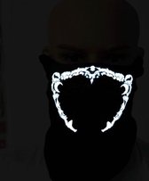 FG-FULL-01 Halloween-masker Spraakbesturing LED Koudlicht Terreur Cosplay-masker (blauw)