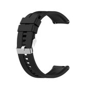 Voor Huawei Watch GT 2 42mm siliconen vervangende polsband horlogeband met zilveren gesp (zwart)