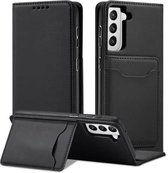 Voor Samsung Galaxy S21 + 5G Sterk magnetisme Vloeibaar gevoel Horizontale flip lederen tas met houder & kaartsleuven en portemonnee (zwart)