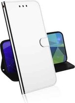 Voor Samsung Galaxy A52 5G Lmitated Spiegeloppervlak Horizontale Flip Leren Case met Houder & Kaartsleuven & Portemonnee & Lanyard (Zilver)