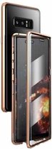 Voor Samsung Galaxy Note 8 magnetisch metalen frame dubbelzijdig gehard glazen behuizing (goud)