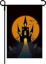 4 STUKS Dubbelzijdig Halloween Tuin Vlag Linnen Decoratieve Tuin Vlag (GF207-10 Kasteel)