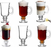 Irish Coffee – Koffieglazen – Macchiato glazen op voet met handvat - Set van 2 - 240 ml