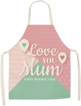 Keukenschort dames - Verjaardag tip - i love you mum - Ook leuk als cadeau - Kookschort