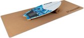 BoarderKING Indoor board Wave balance board forme planche de surf + tapis + rouleau - bois / liège