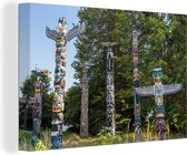 Peintures sur toile - Totems d'un indien - 150x100 cm - Décoration murale