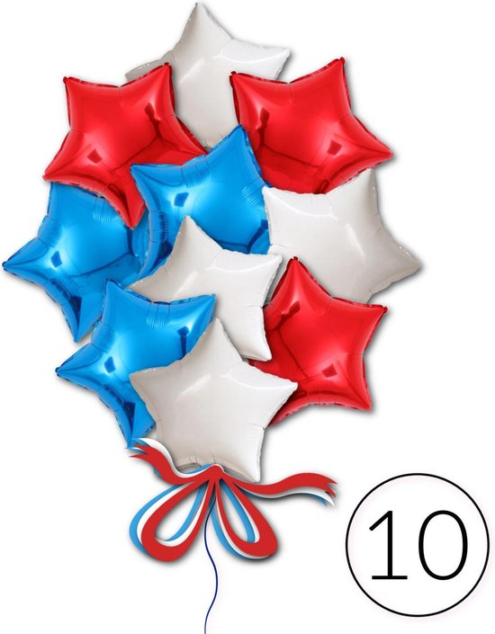 Milieuactivist complicaties Handelsmerk 10 Folie Ballonnen Ster Rood Wit Blauw voor Geslaagd Versiering,  Feestversiering,... | bol.com