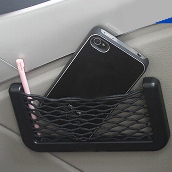 Porte-téléphone portable noir poche filet pour voiture de camping-car