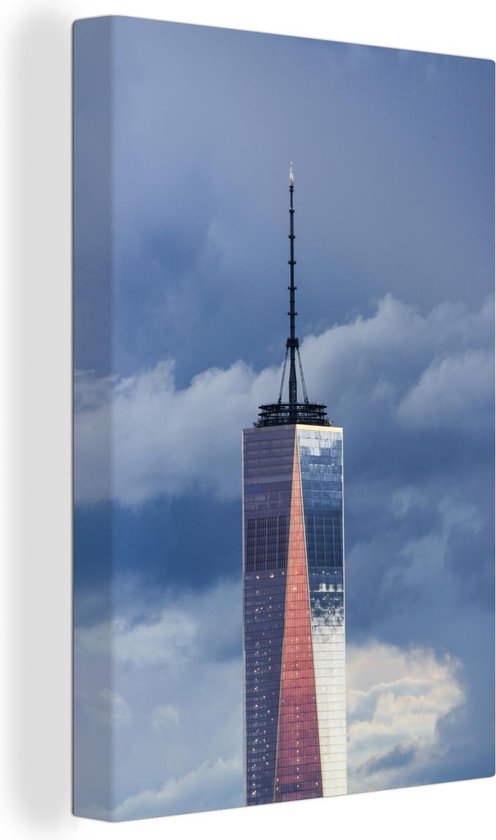 Canvas Schilderij De top van het One World Trade Center in New York - 60x90 cm - Wanddecoratie