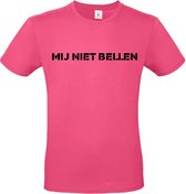 T-shirt met opdruk “Mij niet bellen”, Rose T-shirt met zwarte opdruk. | Chateau Meiland | Martien Meiland | BC custom