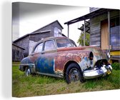 Ancienne toile de voiture rouillée 2cm 90x60 cm - Tirage photo sur toile (Décoration murale salon / chambre)