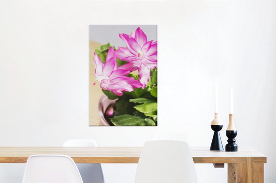 Lidcactus en fleur 40x60 cm - Tirage photo sur toile (Décoration murale salon / chambre) / Peintures Fleurs sur toile