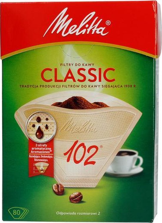 Melitta Paper Coffee Filters 102 Classic 80 pieces bol