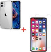 iPhone 11 shockproof clear case + gratis screenprotector - tpu hoesje - transparante iPhone hoesje - hoesje goede bescherming iPhone