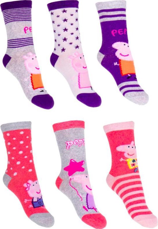 Peppa Pig sokken - 6 pack - Maat 31 - 34