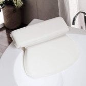 Elegantie Luxe Badkussen met Anti Slip Zuignappen Gebroken Wit - Home Spa Kussen voor Rug/Schouder/Nek - Orthopedisch Hoofd Steun voor In Bad en Jacuzzi - Waterdicht - Beige