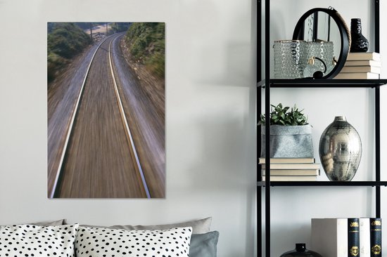 Past Raging Train Track toile 2cm 60x90 cm - Tirage photo sur toile (Décoration murale salon / chambre)