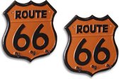Een Gietijzeren Set van twee ROUTE 66 Jas Haken
