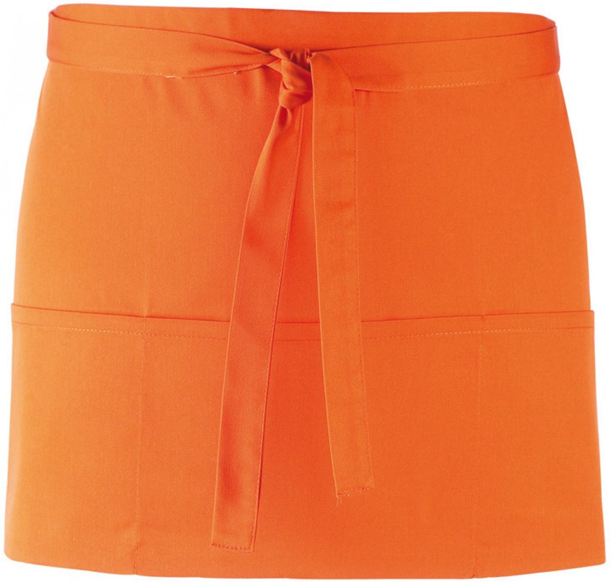 Kort schort met 3 open zakken pr155 |oranje| restaurant schort | bedieningsschort | 12 verschillende kleuren| horeca kleding