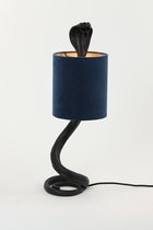 Light & Living Tafellamp Snake- Zwart/velvet petrol blue - 20x19x58 cm