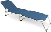 MaxxGarden Aluminium ligbed - Tuinstoel - voor tuin en zwembad - verstelbare rugleuning - 188x59 cm - blauw