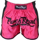 Punch Round™ FTX Muay Thai Short Roze Zwart Kies hier uw maat: XS = Jeugd +/- 8-10 Jaar