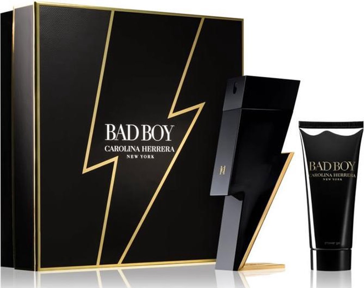 Goedkoopste Carolina Herrera Bad Boy Giftset - 100 ml eau de toilette spray 100 ml showergel - cadeauset voor heren