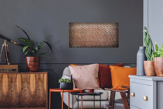 Sticker Muursticker de briques - Mur de briques foncées - 80x40 cm - feuille autocollante - sticker mural repositionnable