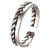 Ring Liva- verstelbaar- zilver- 4 mm- kleine maat-Charme Bijoux