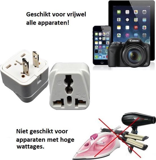 TravelBuddy Reisstekker EU naar USA Type A Wit Amerika Canada