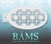 Bad Ass Stencil Nr. 1034 - BAM1034 - Schmink sjabloon - Bad Ass mini - Geschikt voor schmink en airbrush