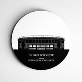 IDecorate - Schilderij - Fc Twente Stadion De Grolsch Veste Voetbalclubs - Zwart En Wit - 60 X 60 Cm