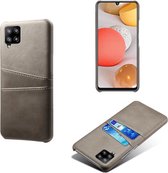 Samsung Galaxy A42 Telefoonhoesje | PU Leren Back Cover | Pasjeshouder | Grijs