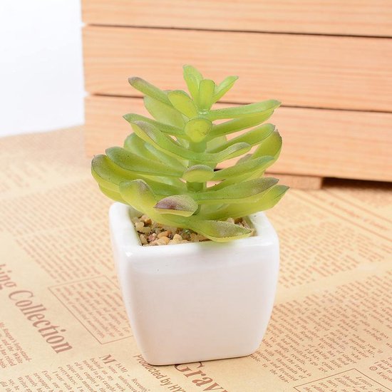 PASCH Set van 3 kunstplanten zoals echt (13 cm) in potten van natuurlijke vezels | Decoratie woonkamer, keuken, slaapkamer, hal, tafel, vensterbank, kantoor, badkamer decoratie | kunstplanten in pot