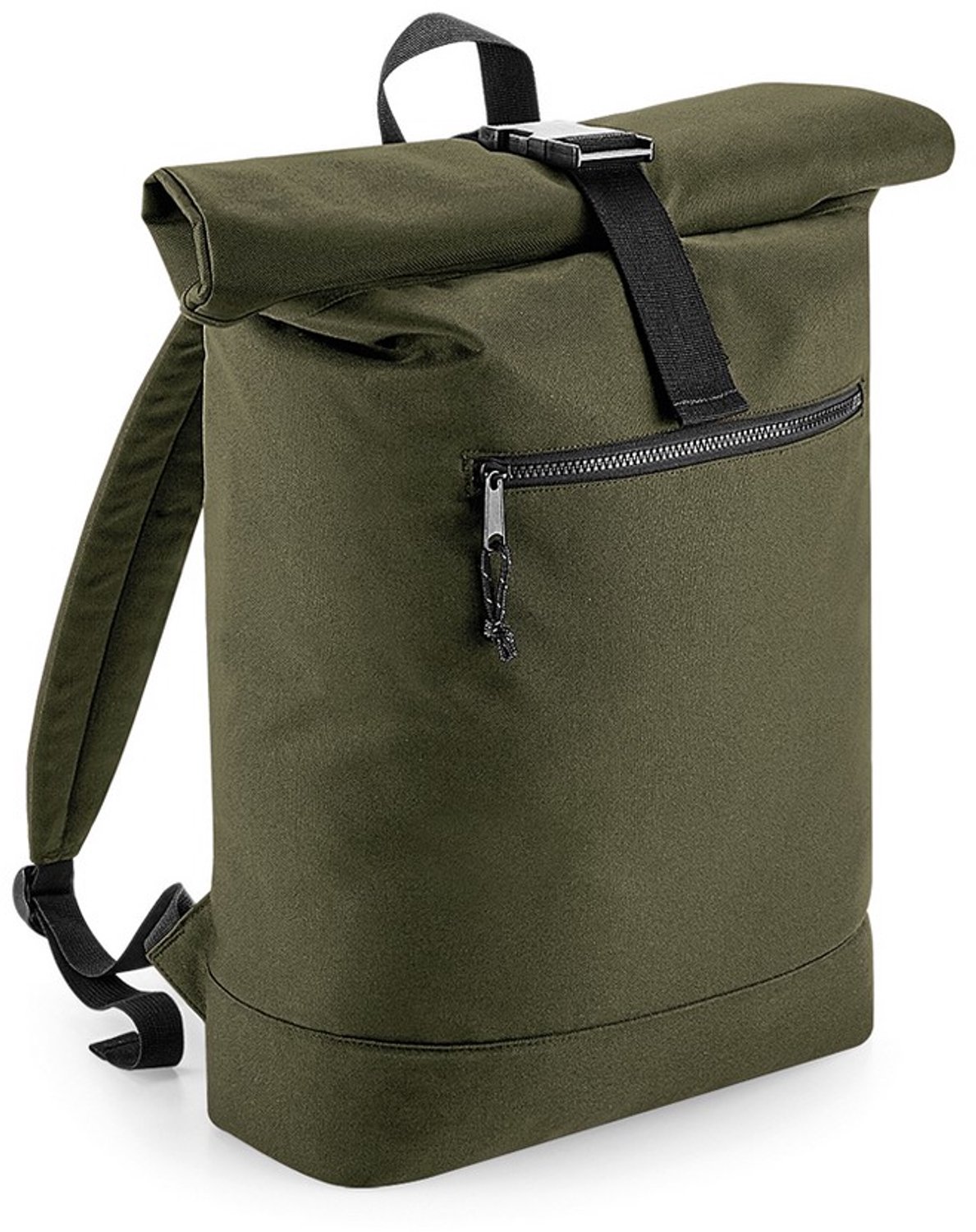 Bagbase Unisex Gerecyclede Roll-Top Rugzak (Militair Groen)