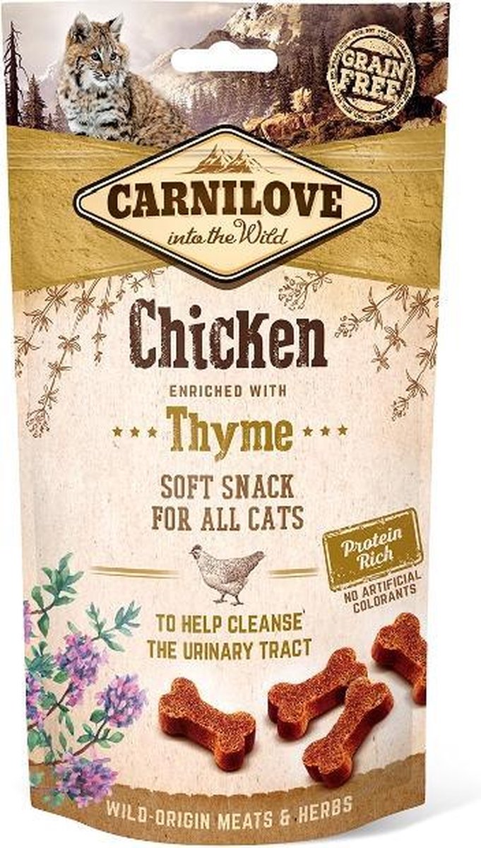 Carnilove Halfvochtige Kattensnoepjes Kip, Tijm - 50 g